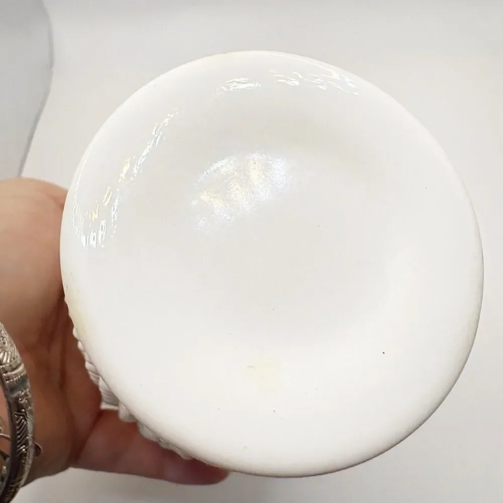 Vtg Fenton White Milk Glass Hobnail Tumbler Juice Glass Cup (2) Unmarked 4 Inch